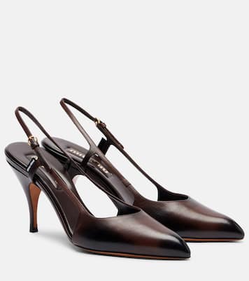 Leather slingback pumps | Miu Miu