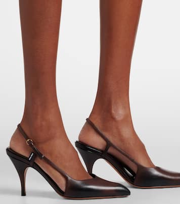 Leather slingback pumps | Miu Miu