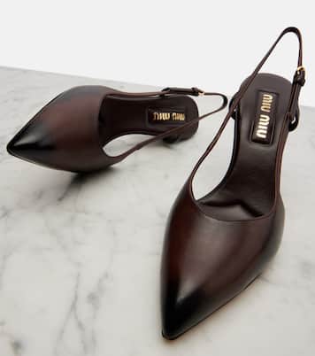 Leather slingback pumps | Miu Miu