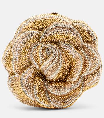 Clutch Golden Rose mit Kristallen | Judith Leiber Couture