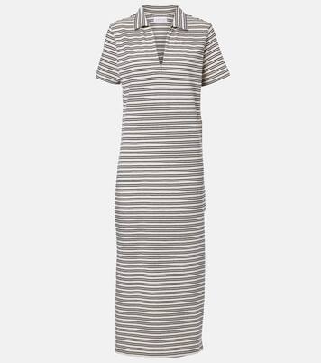 Corin striped cotton midi dress | Velvet