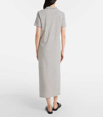 Corin striped cotton midi dress | Velvet
