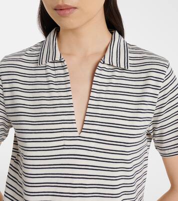 Corin striped cotton midi dress | Velvet