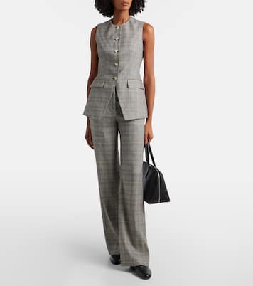 Lois checked linen-blend vest | Veronica Beard