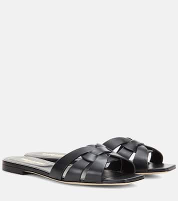 Mules Tribute Nu Pieds 05 en cuir | Saint Laurent