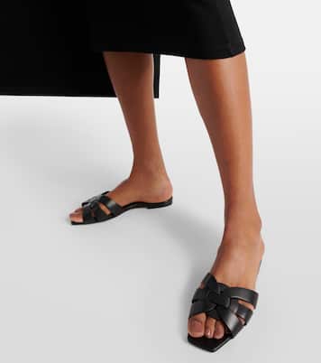Mules Tribute Nu Pieds 05 en cuir | Saint Laurent