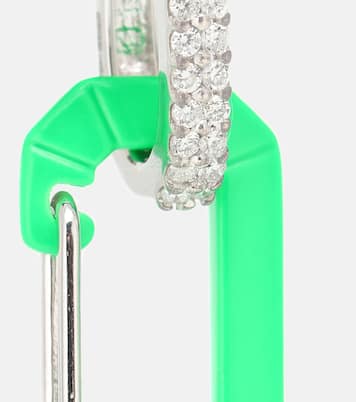 Small Chiara 18kt white gold and diamond single earring | Eéra