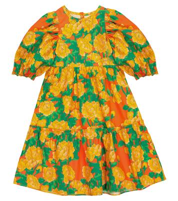 Peonies cotton-poplin dress | Mini Rodini