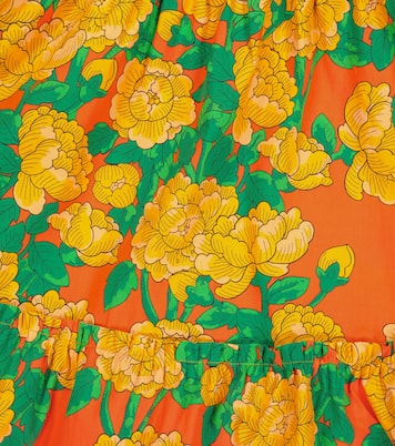 Peonies cotton-poplin dress | Mini Rodini