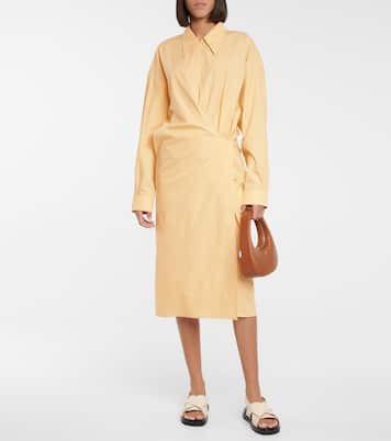 Gathered cotton shirt dress | Lemaire