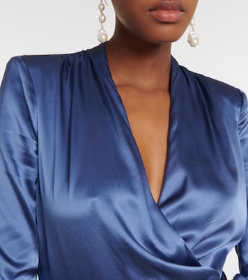 Agatha silk-blend satin wrap dress | Veronica Beard