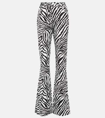 Zebra-print high-rise flared pants | Alessandra Rich
