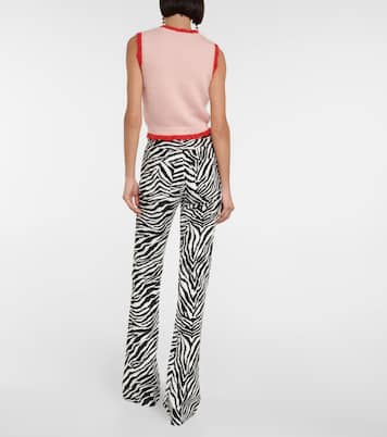 Zebra-print high-rise flared pants | Alessandra Rich