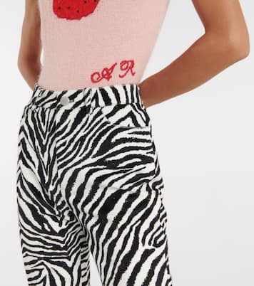 Zebra-print high-rise flared pants | Alessandra Rich