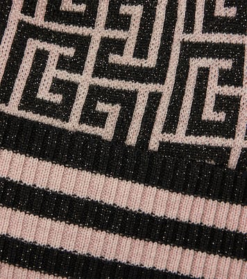 Embroidered monogram wool-blend beanie | Balmain