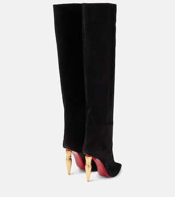 Lipbotta 100 suede knee-high boots | Christian Louboutin