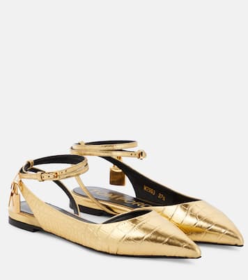 Padlock croc-effect ballet flats | Tom Ford