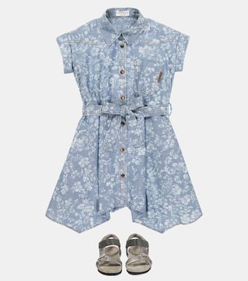 Robe en jean à fleurs | Brunello Cucinelli Kids