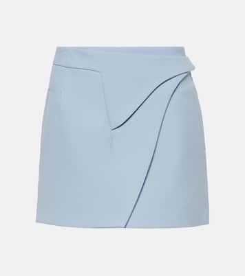 Jupe portefeuille en laine vierge | Wardrobe.NYC