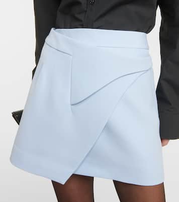 Jupe portefeuille en laine vierge | Wardrobe.NYC