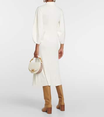 Vestido midi de lana acanalado | Chloé