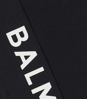 Leggings in misto cotone con logo | Balmain Kids