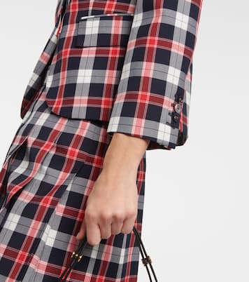 Blazer de mezcla de lana con tartán | Thom Browne