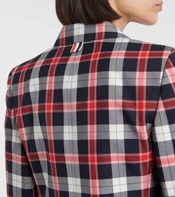 Blazer de mezcla de lana con tartán | Thom Browne