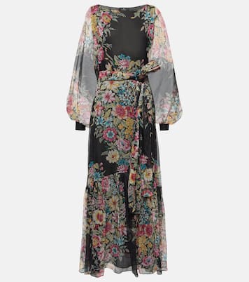 Abito lungo in seta con stampa floreale | Etro