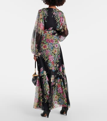 Abito lungo in seta con stampa floreale | Etro