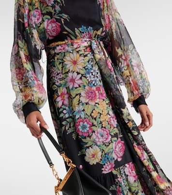 Abito lungo in seta con stampa floreale | Etro