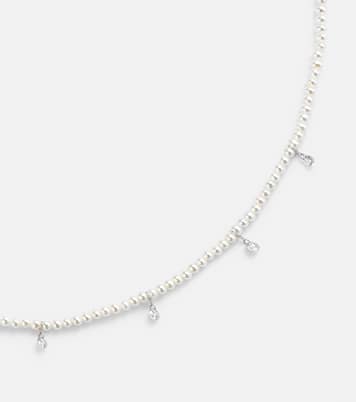 Collier en or blanc 18 ct, diamants et perles | Persée