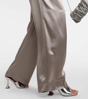 Luisa pleated high-rise satin pants | Staud