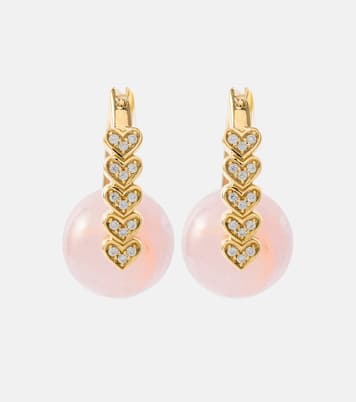 Boucles d'oreilles Heart en or 14 ct, morganites et diamants | Sydney Evan