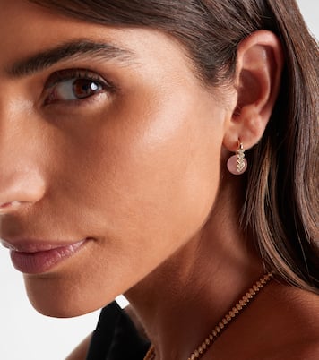 Heart 14kt gold earrings with diamonds and morganites | Sydney Evan