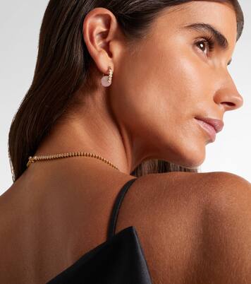 Heart 14kt gold earrings with diamonds and morganites | Sydney Evan