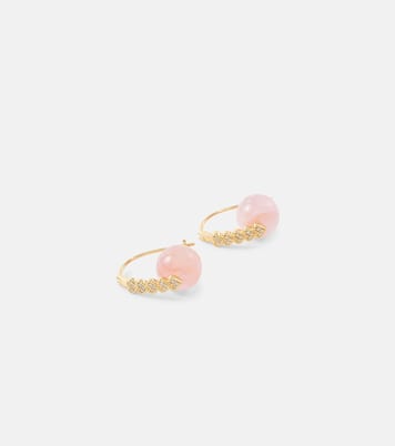 Boucles d'oreilles Heart en or 14 ct, morganites et diamants | Sydney Evan