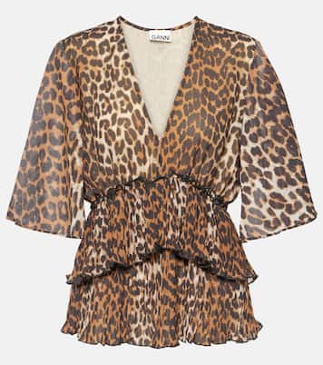 Blouse à motif léopard | Ganni