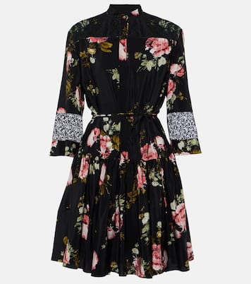 Vestido corto de crepé de china de seda | Erdem