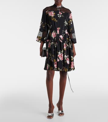 Vestido corto de crepé de china de seda | Erdem