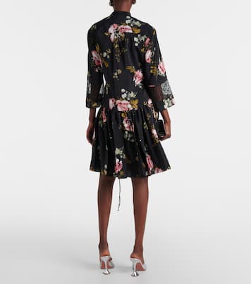 Vestido corto de crepé de china de seda | Erdem
