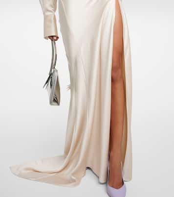 Robe aus Satin mit Federn | The Attico