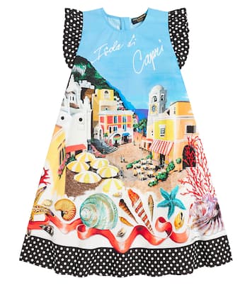 Abito Capri in cotone con stampa | Dolce&Gabbana Kids