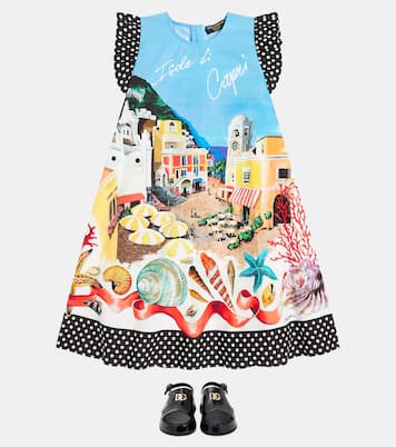 Abito Capri in cotone con stampa | Dolce&Gabbana Kids