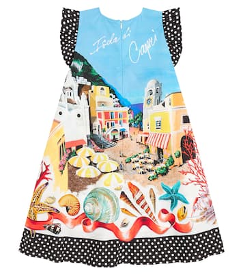 Abito Capri in cotone con stampa | Dolce&Gabbana Kids