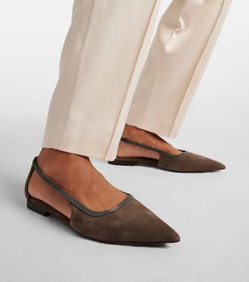 Monili suede ballet flats | Brunello Cucinelli