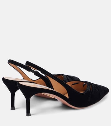 Slingback-Pumps Moves 65 aus Veloursleder | Aquazzura