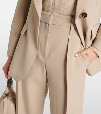 Pantalones rectos de mezcla de lana | Brunello Cucinelli