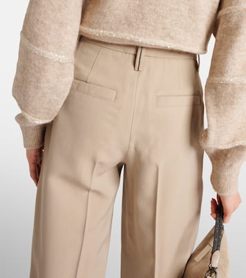 Pantalones rectos de mezcla de lana | Brunello Cucinelli