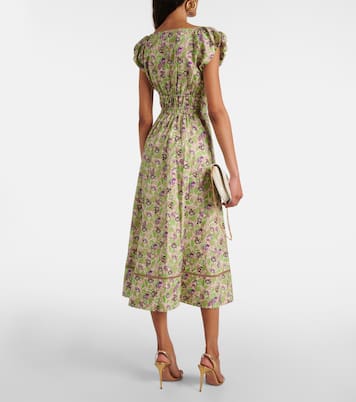 Abito midi in cotone con stampa floreale | Tory Burch